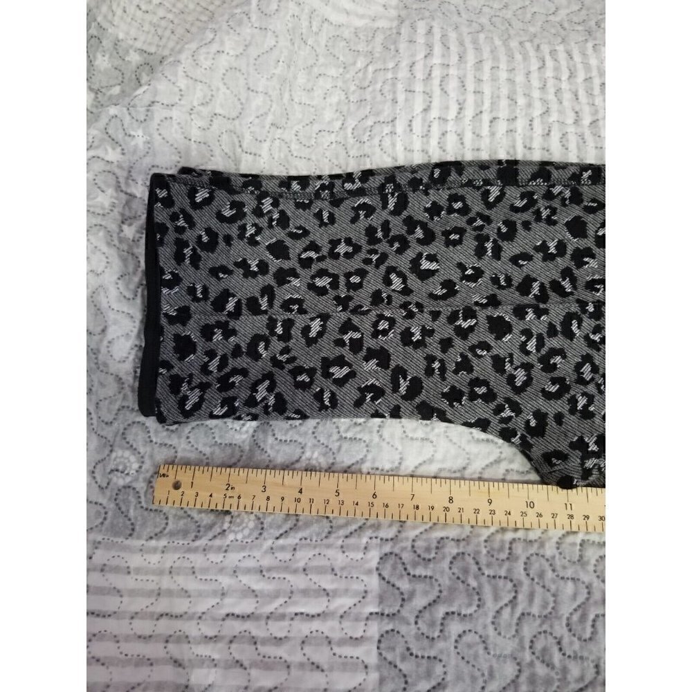 Anthropologie Maeve Mollie Kick Flare Pants Cheetah Gray Black Size Small - Picture 6 of 7